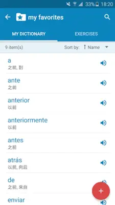 Spanish-Chinese Dictionary android App screenshot 1